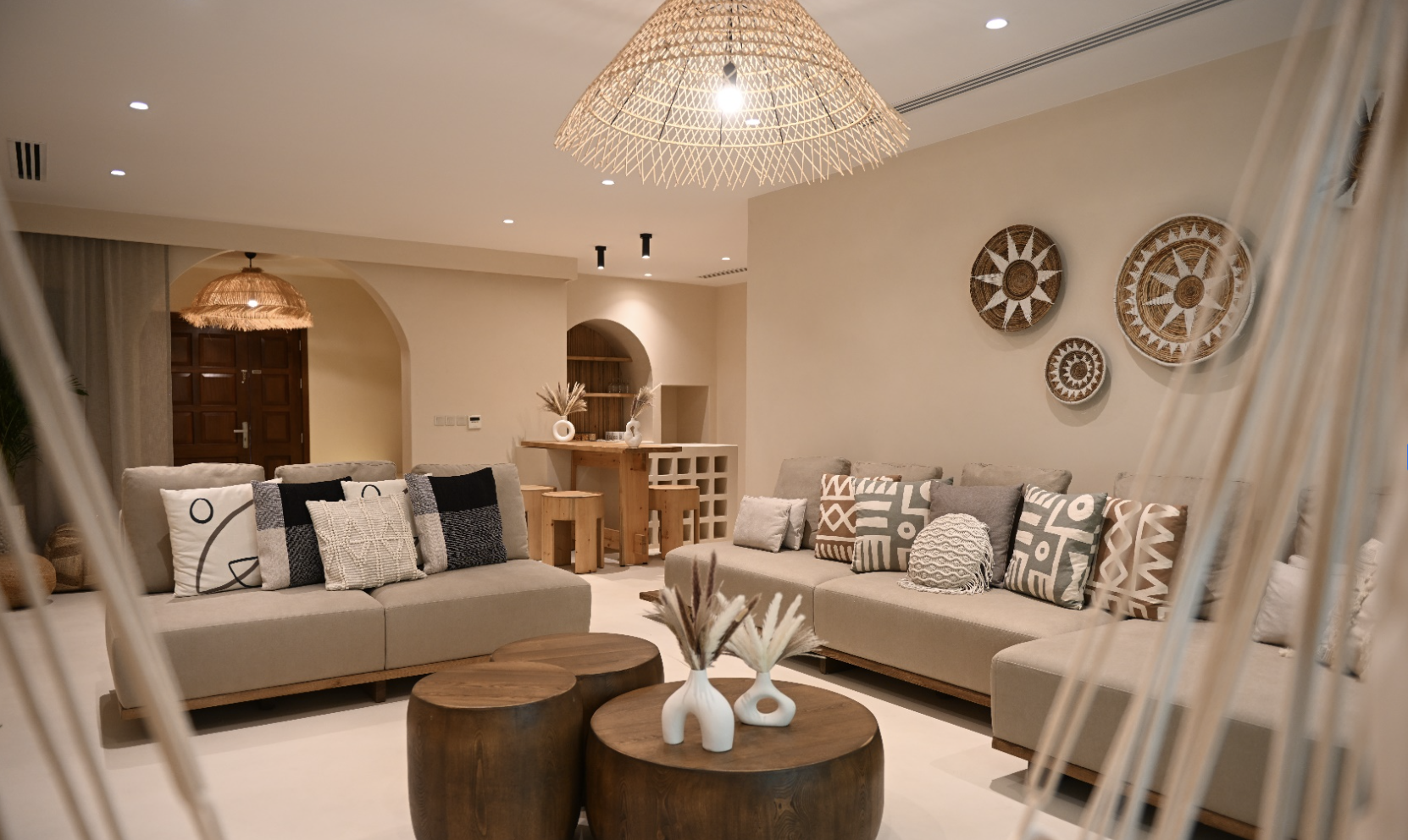 Lounge and bar area at the accommodation beside Lumi Beach